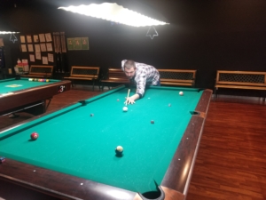 playing pool